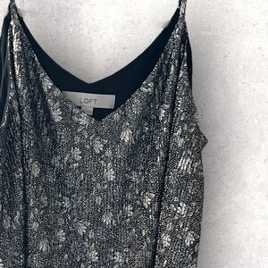 LOFT Floral Dot Metallic Camisole Tank Top XS